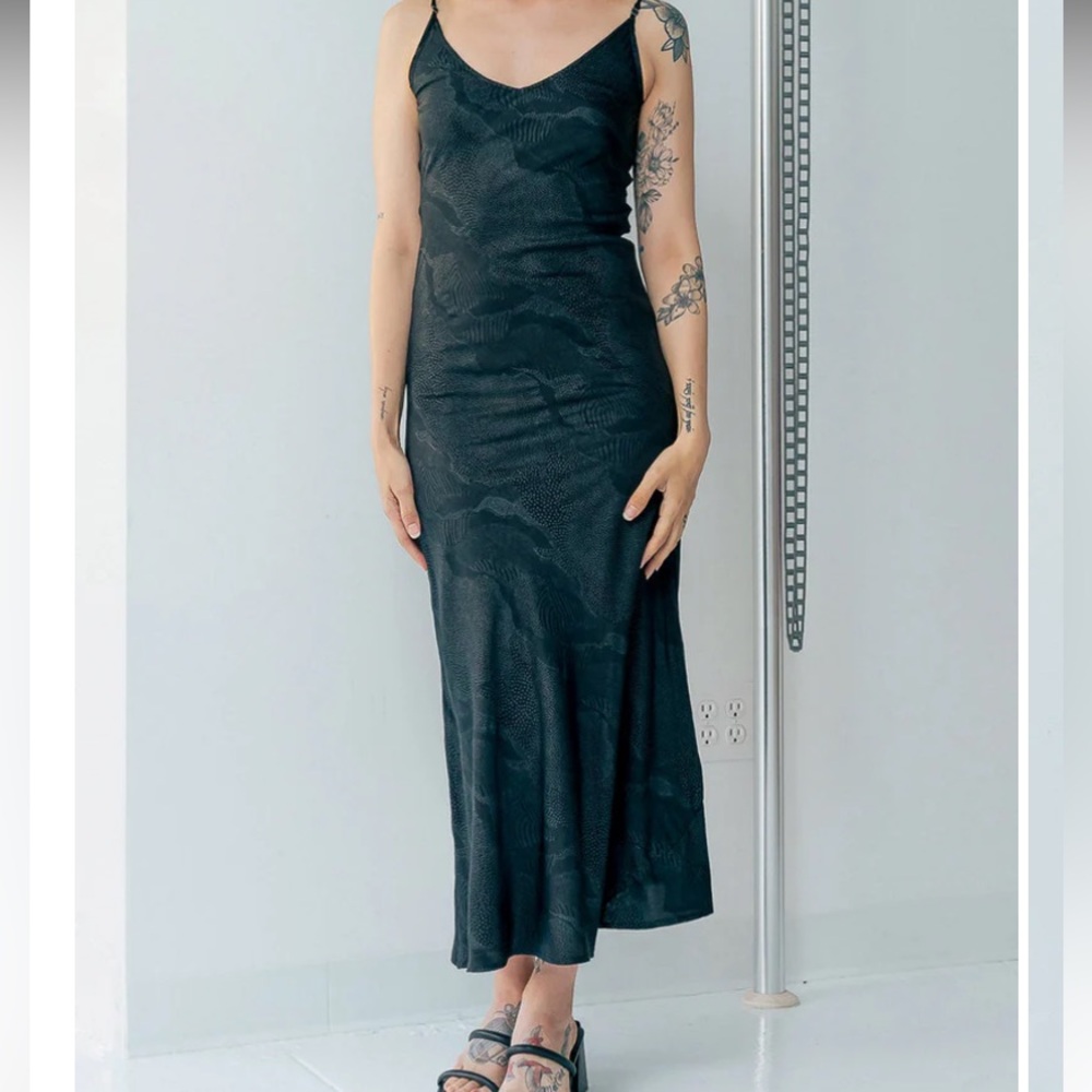 Rujuta Sheth Monica slip dress - small - black bespatter